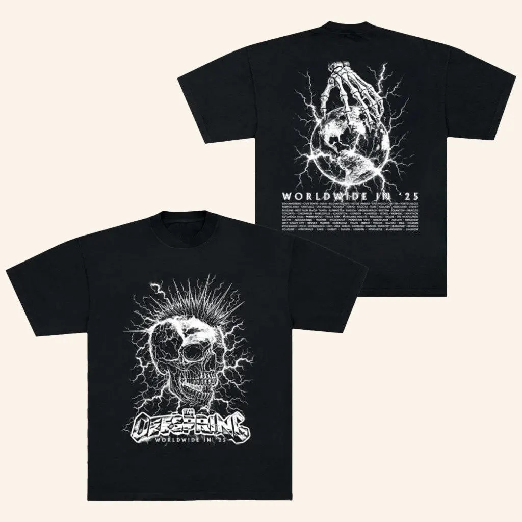 Offspring Merch Mohawk Skull 2025 Tour TShirt Gifts For Boyfriend