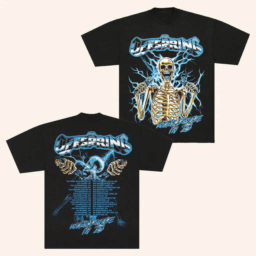 Offspring Merch Spark Plug Skeleton 2025 Tour TShirt Gifts For Boyfriend