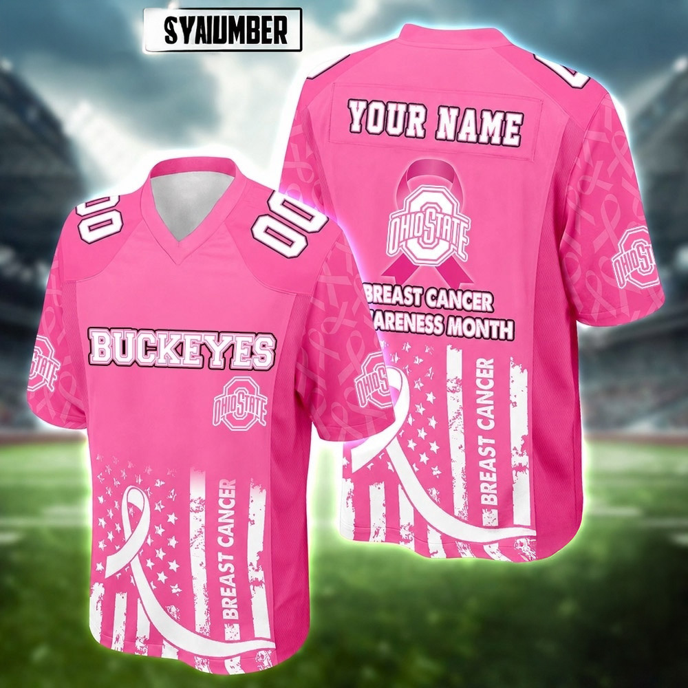 Ohio State Buckeyes NCAA Breast Cancer Awareness Month 2026 Football Jersey Fanwear Collection 2 - Unicasport Ohio State Buckeyes NCAA Breast Cancer Awareness Month 2026 Football Jersey Fanwear Collection