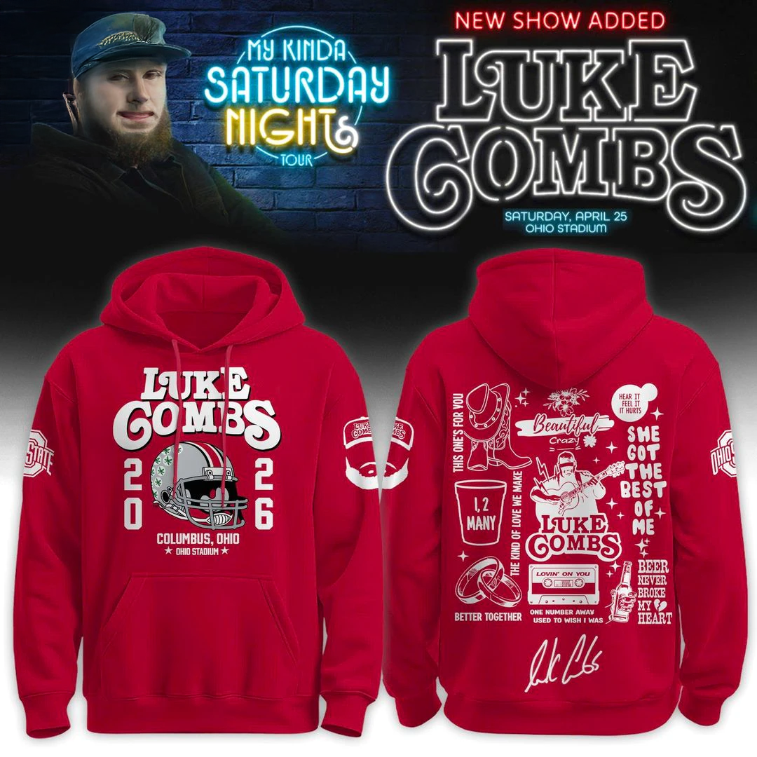 Ohio State Buckeyes x Luke Combs My Kinda Saturday Night Tour 2026 Edition Hoodie