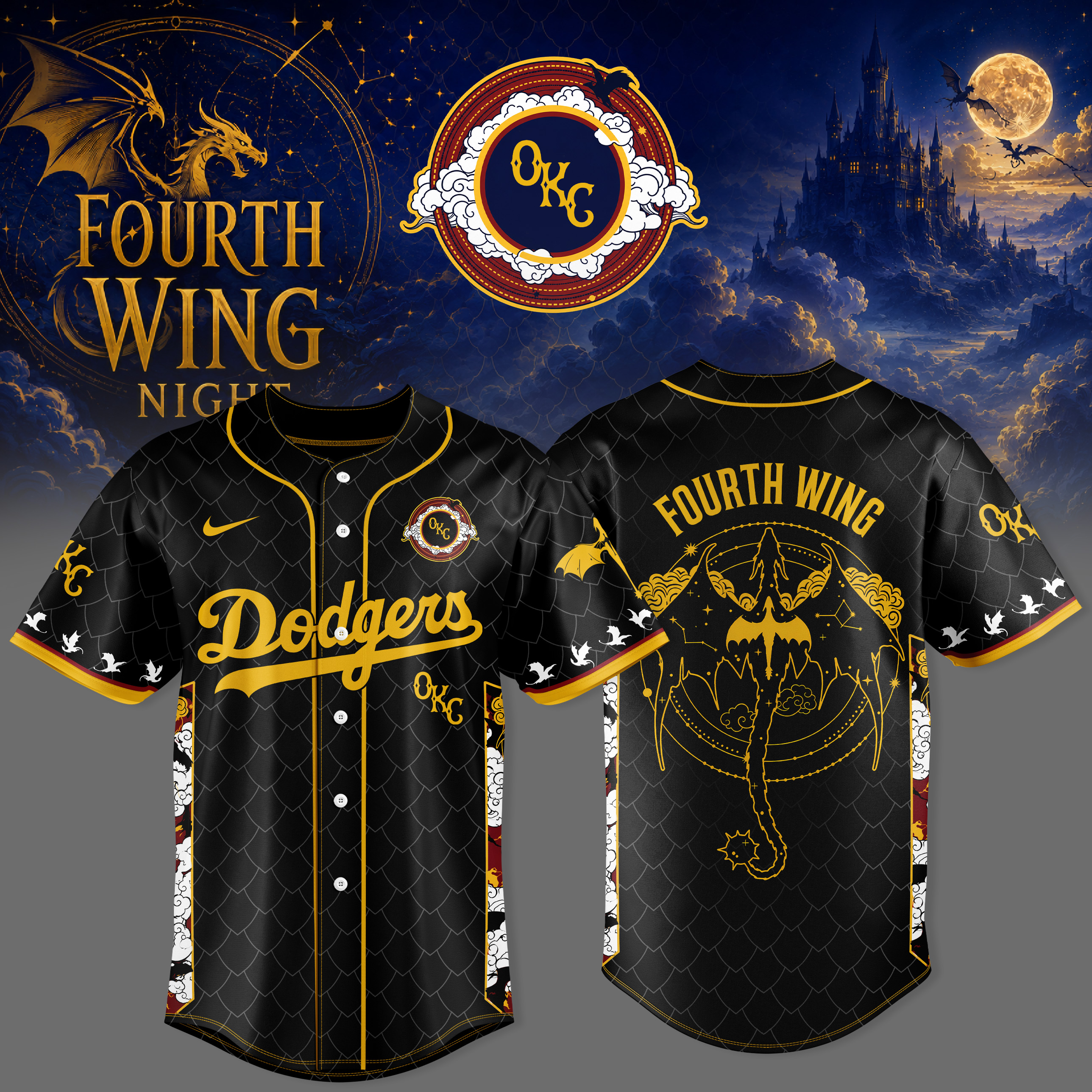 Oklahoma City Dodgers Fourth Wing Night 2026 Collector Baseball Jersey Gifts For Fans