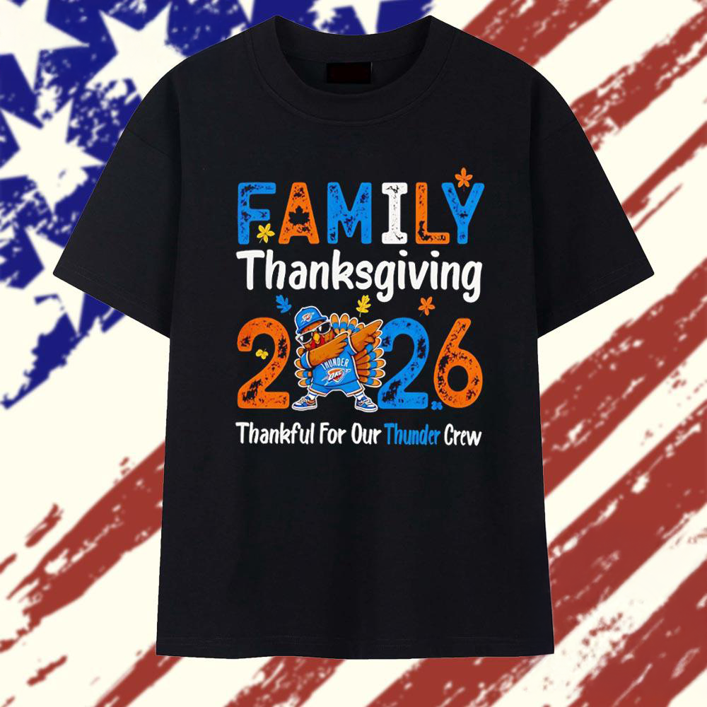 Oklahoma City Thunder Family Thanksgiving 2026 Dabbing Turkey Graphic T Shirt