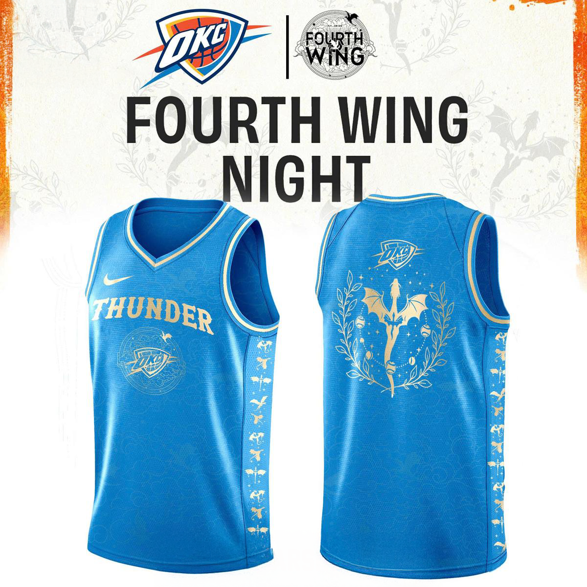 Oklahoma City Thunder Fourth Wing Night Basketball Jersey
