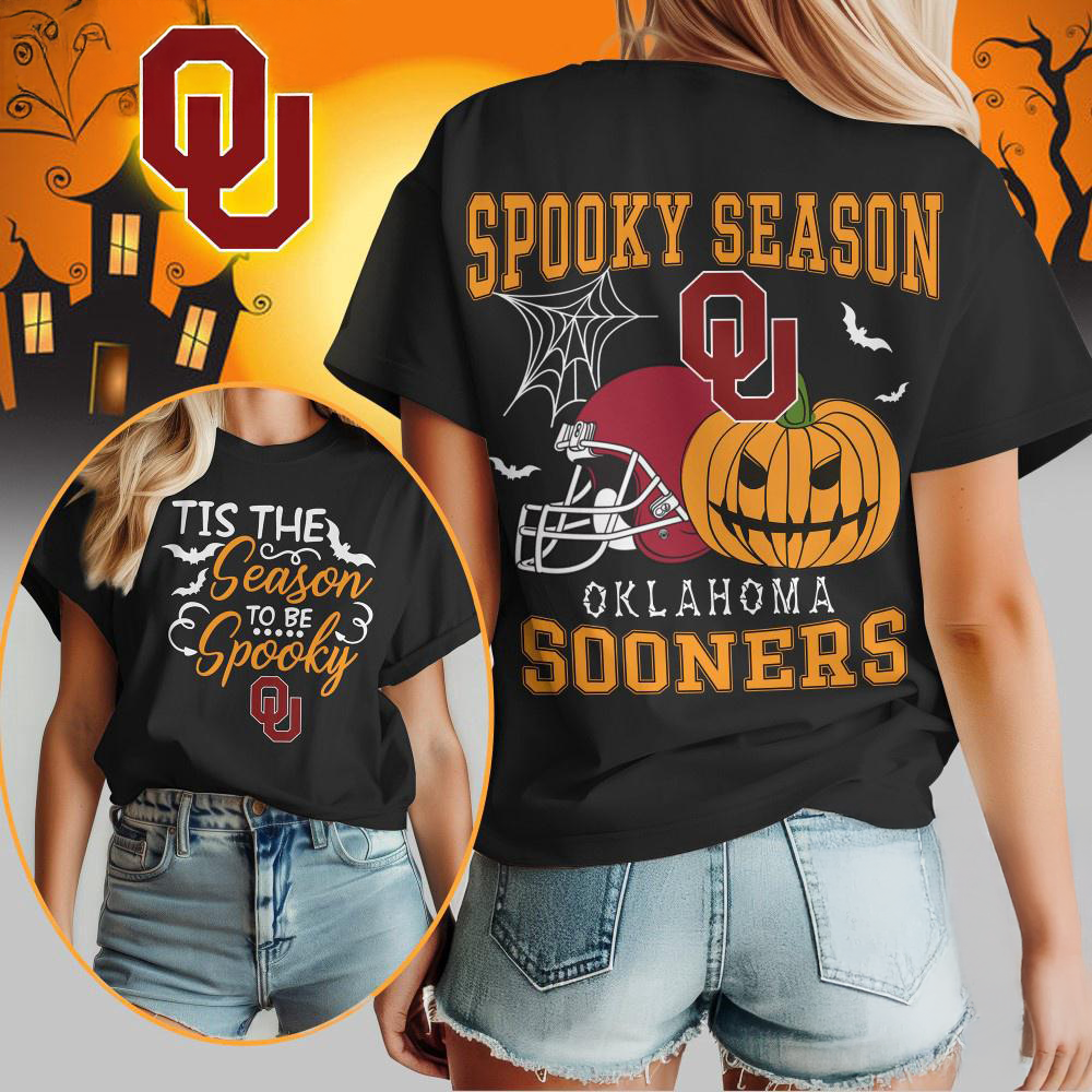 Oklahoma Sooners 2025 NCAA Halloween Spooky Season Vintage T Shirt