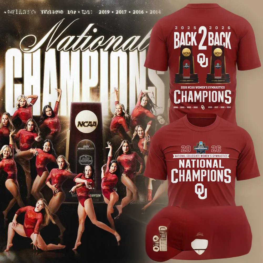 Oklahoma Sooners Champion 2026 NCAA Womens Gymnastics National Champions TShirt
