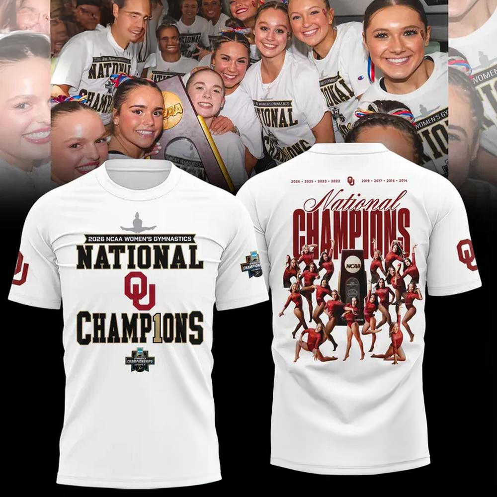 Oklahoma Sooners Champion 2026 NCAA Womens Gymnastics National Champions Team Graphic 3D Shirt