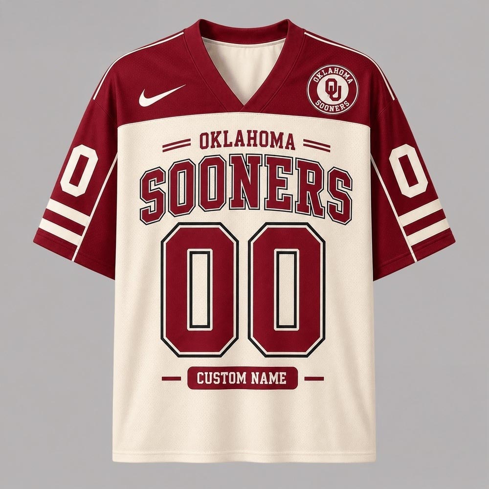 Oklahoma Sooners NCAA College Team Pride Personalized Football Jersey Custom College Football Fan Jersey 2 - Unicasport Oklahoma Sooners NCAA College Team Pride Personalized Football Jersey Custom College Football Fan Jersey