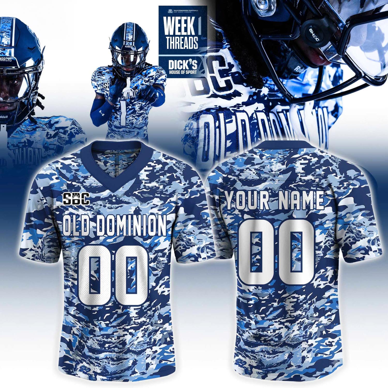 Old Dominion Football Outfitted In Honor Football Jersey College Fan Edition 2 - Unicasport Old Dominion Football Outfitted In Honor Football Jersey College Fan Edition