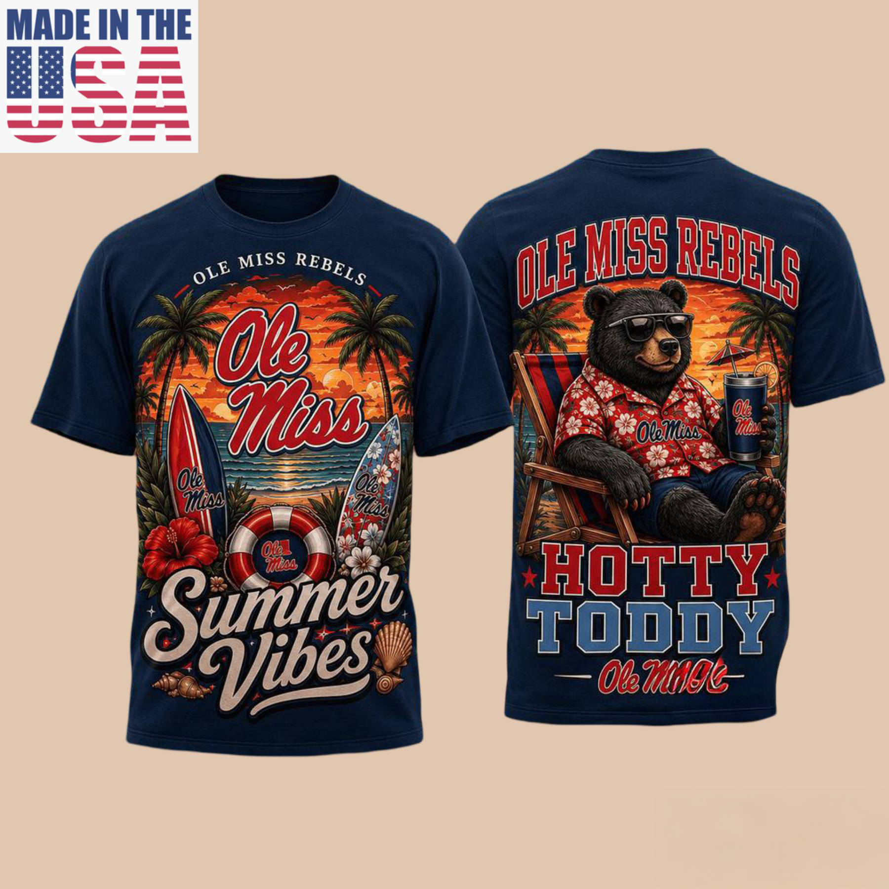 Ole Miss Rebels 2026 NCAA Summer Vibes Limited 3D T Shirt