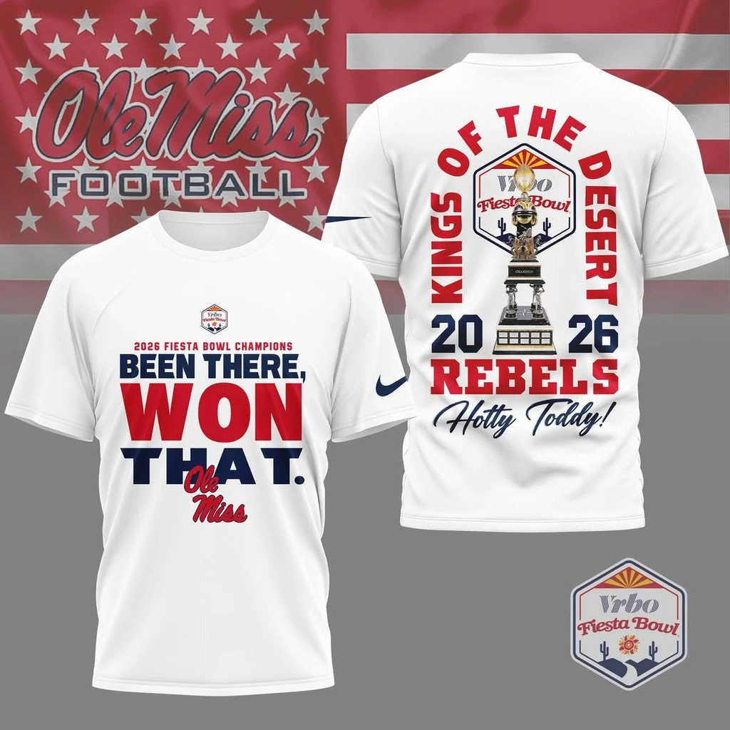Ole Miss Rebels Football Fiesta Bowl Championship 2026 TShirt College Champion Merch Best Gift For Fans Merhc 2026