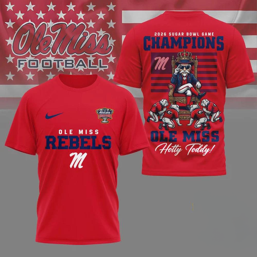 Ole Miss Rebels NCAA 2026 Sugar Bowl Game Champions 3D Shirt