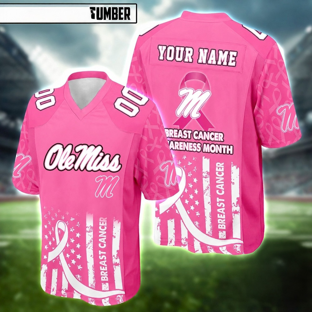 Ole Miss Rebels NCAA Breast Cancer Awareness Month 2026 Football Jersey Fanwear Collection