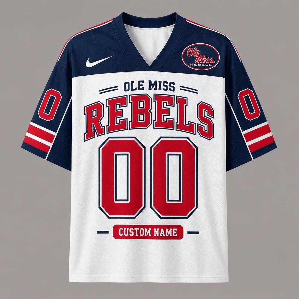 Ole Miss Rebels NCAA College Team Pride Personalized Football Jersey Custom Name Number Fan Game Day Apparel 1 - Unicasport Ole Miss Rebels NCAA College Team Pride Personalized Football Jersey Custom Name Number Fan Game Day Apparel