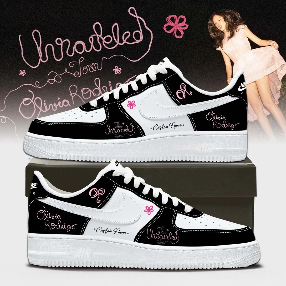 Olivia Rodrigo The Unraveled Tour Custom Sneakers Fan Collection