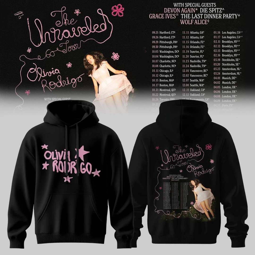 Olivia Rodrigo The Unraveled Tour Midnight Stars Edition For Fan Hoodie