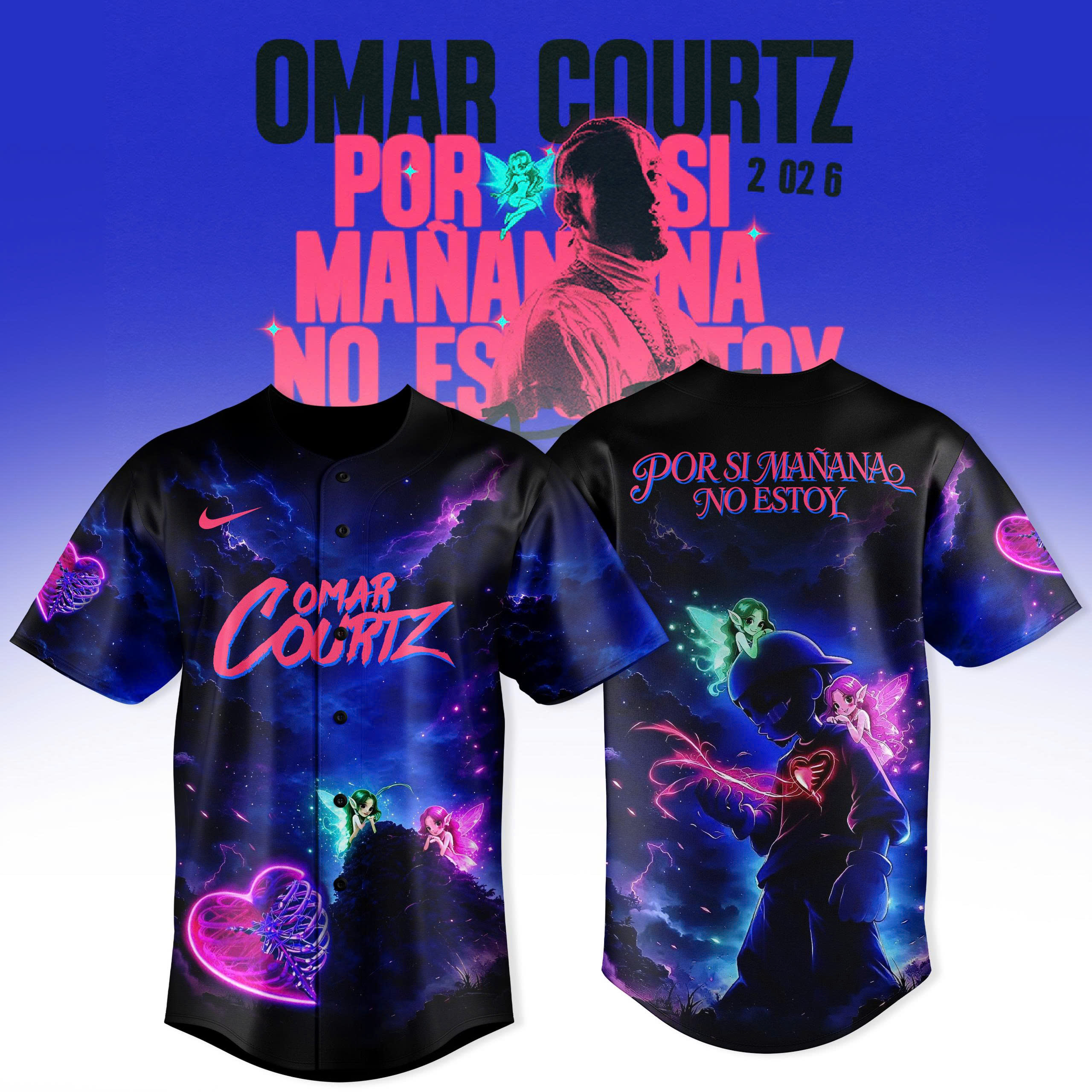 Omar Courtz Por Si Mañana No Estoy Tour All Over Print Baseball Jersey Latin Music Tour Fan Jersey 1 - Unicasport Omar Courtz Por Si Mañana No Estoy Tour All Over Print Baseball Jersey Latin Music Tour Fan Jersey