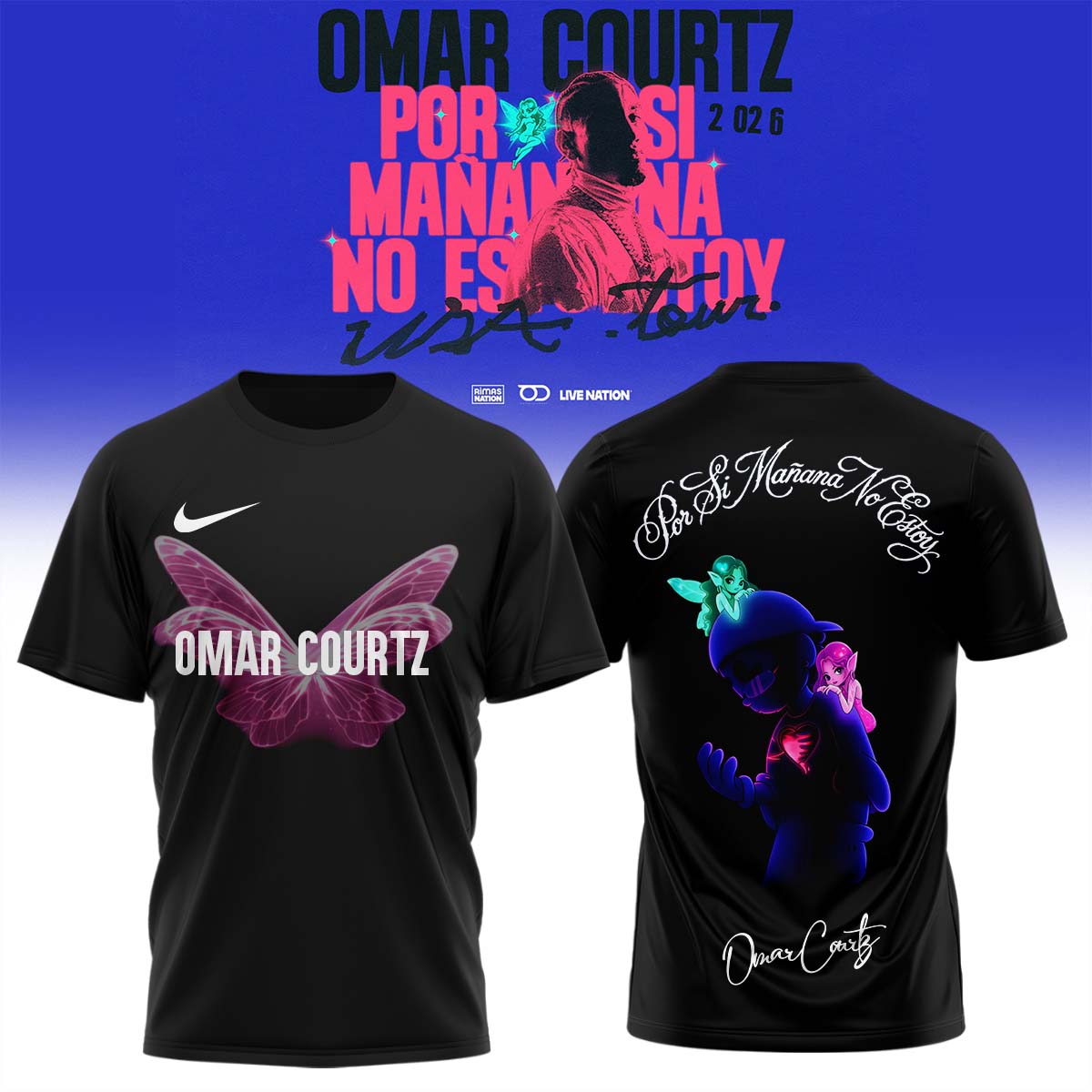 Omar Courtz Por Si MaÃ±ana No Estoy World Tour 2026 Collector Edition Fan T Shirt