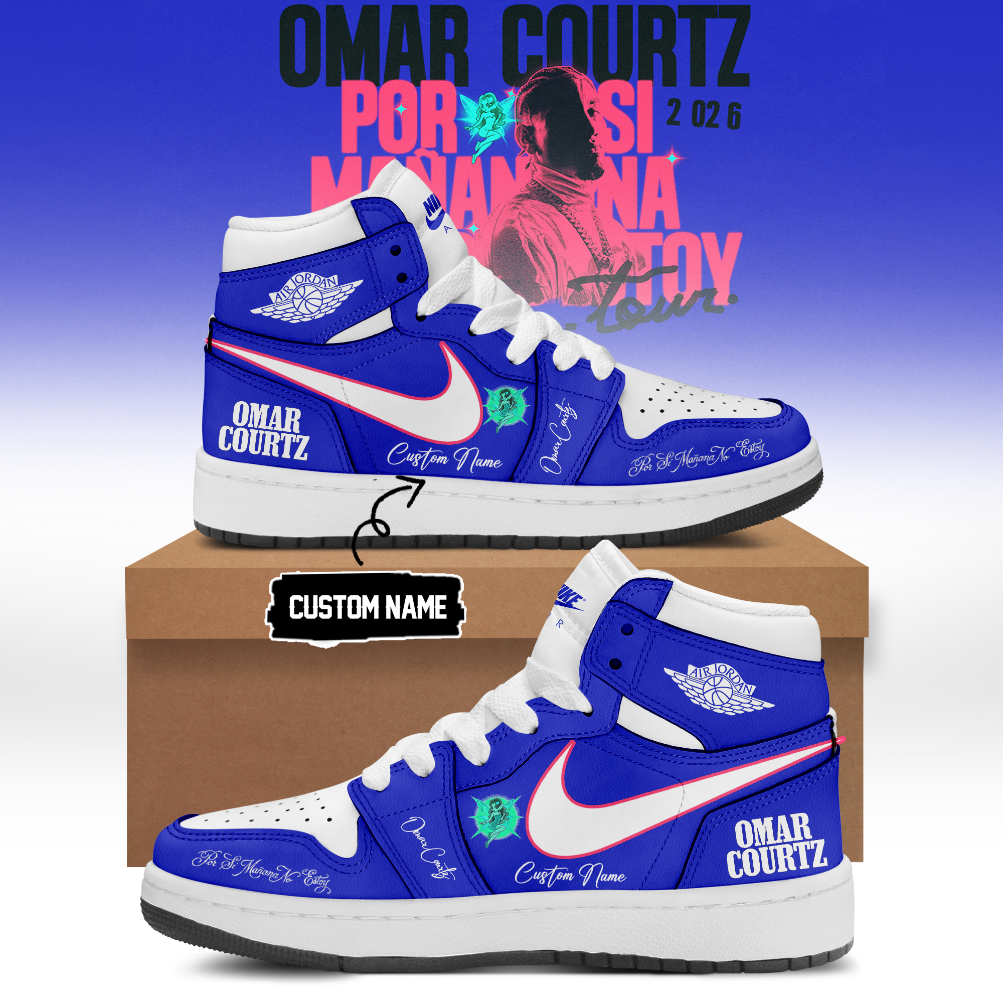 Omar Courtz Por Si MaÃ±ana No Estoy World Tour 2026 Exclusive Fan Sneakers