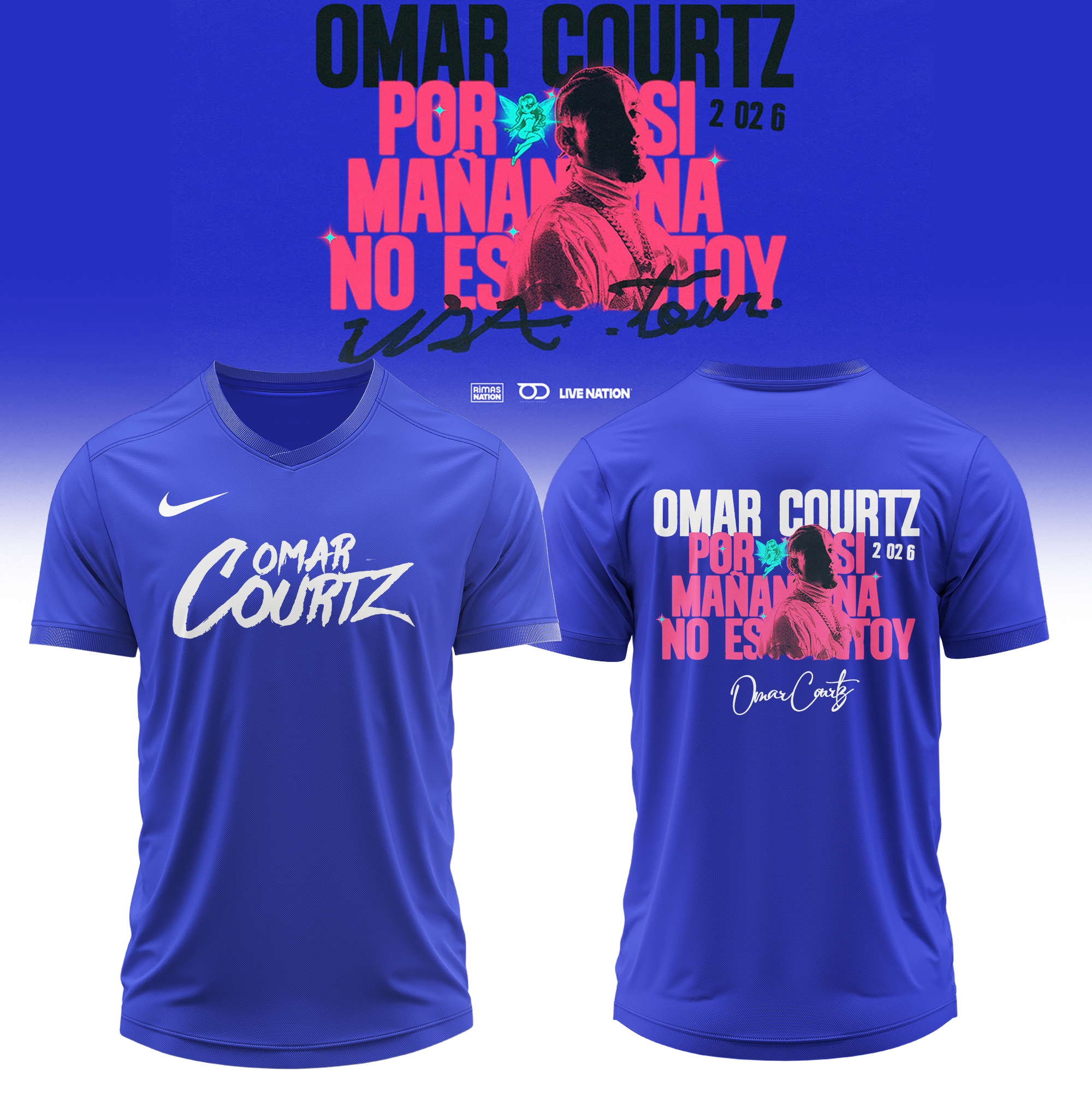 Omar Courtz Por Si MaÃ±ana No Estoy World Tour 2026 Exclusive Limited Sports Jersey