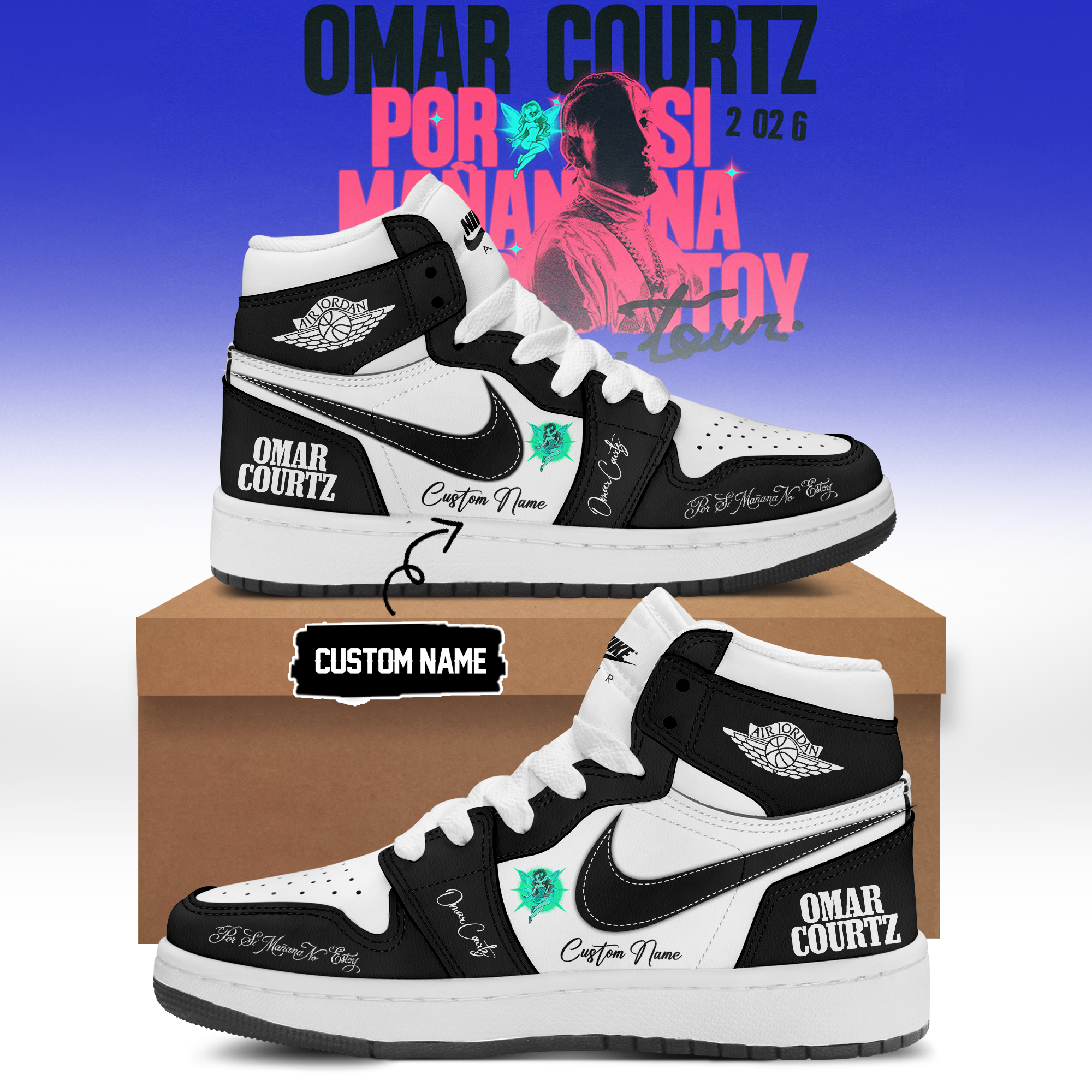 Omar Courtz Por Si MaÃ±ana No Estoy World Tour 2026 Limited Release High Top Sneakers