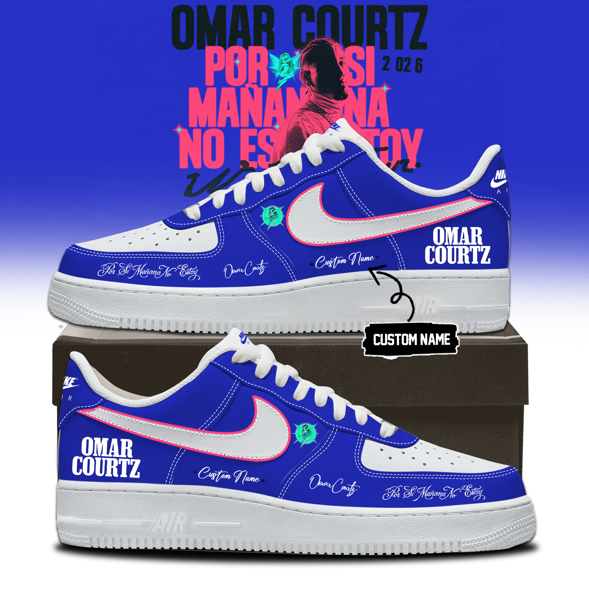 Omar Courtz Por Si MaÃ±ana No Estoy World Tour 2026 Premium Concert Casual Shoes