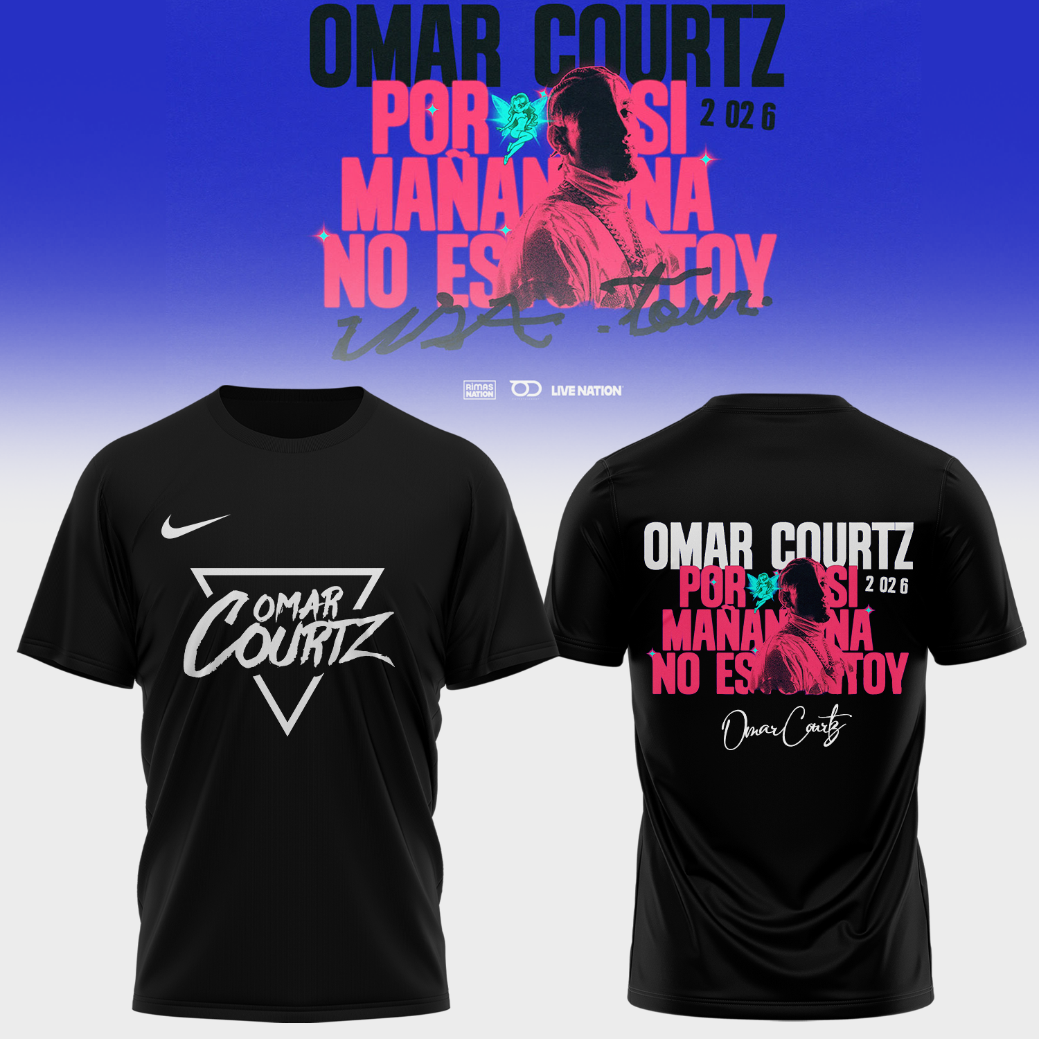Omar Courtz Por Si MaÃ±ana No Estoy World Tour 2026 Premium Concert Graphic Tee