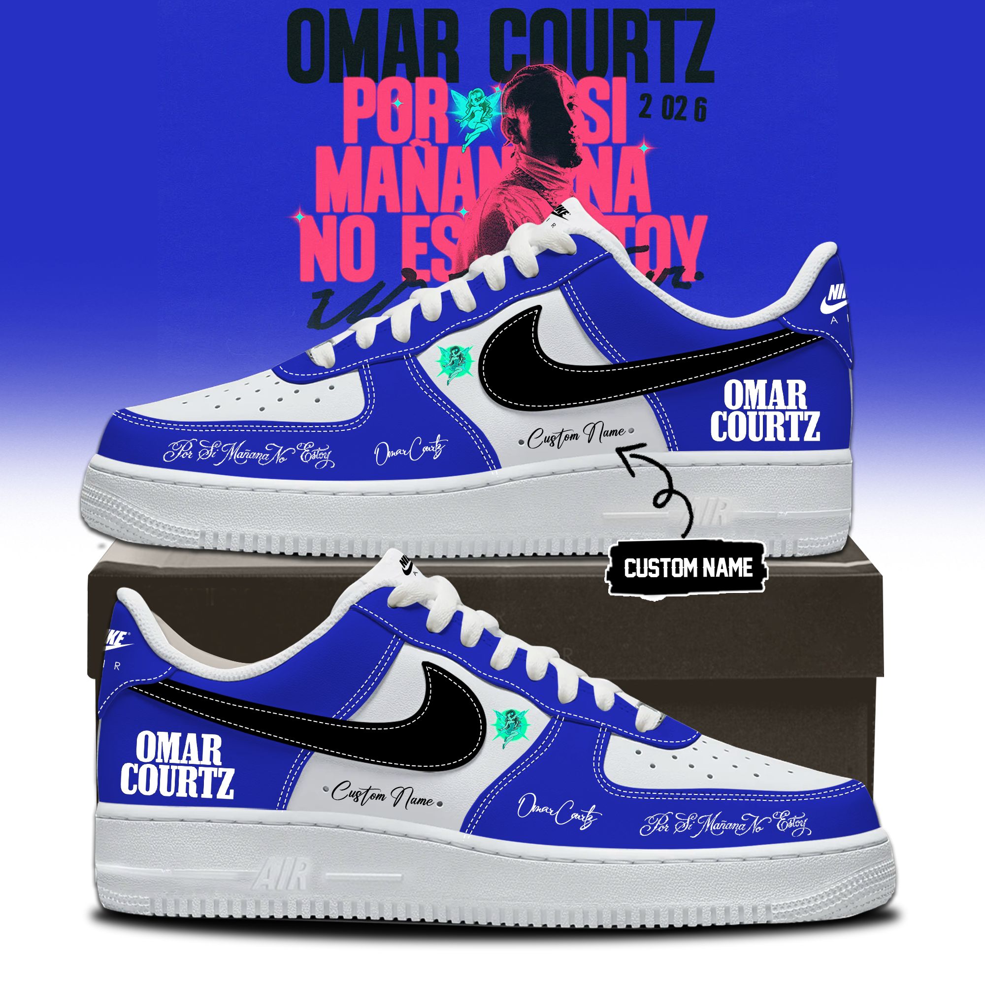 Omar Courtz Por Si MaÃ±ana No Estoy World Tour 2026 Premium Music Fan Shoes