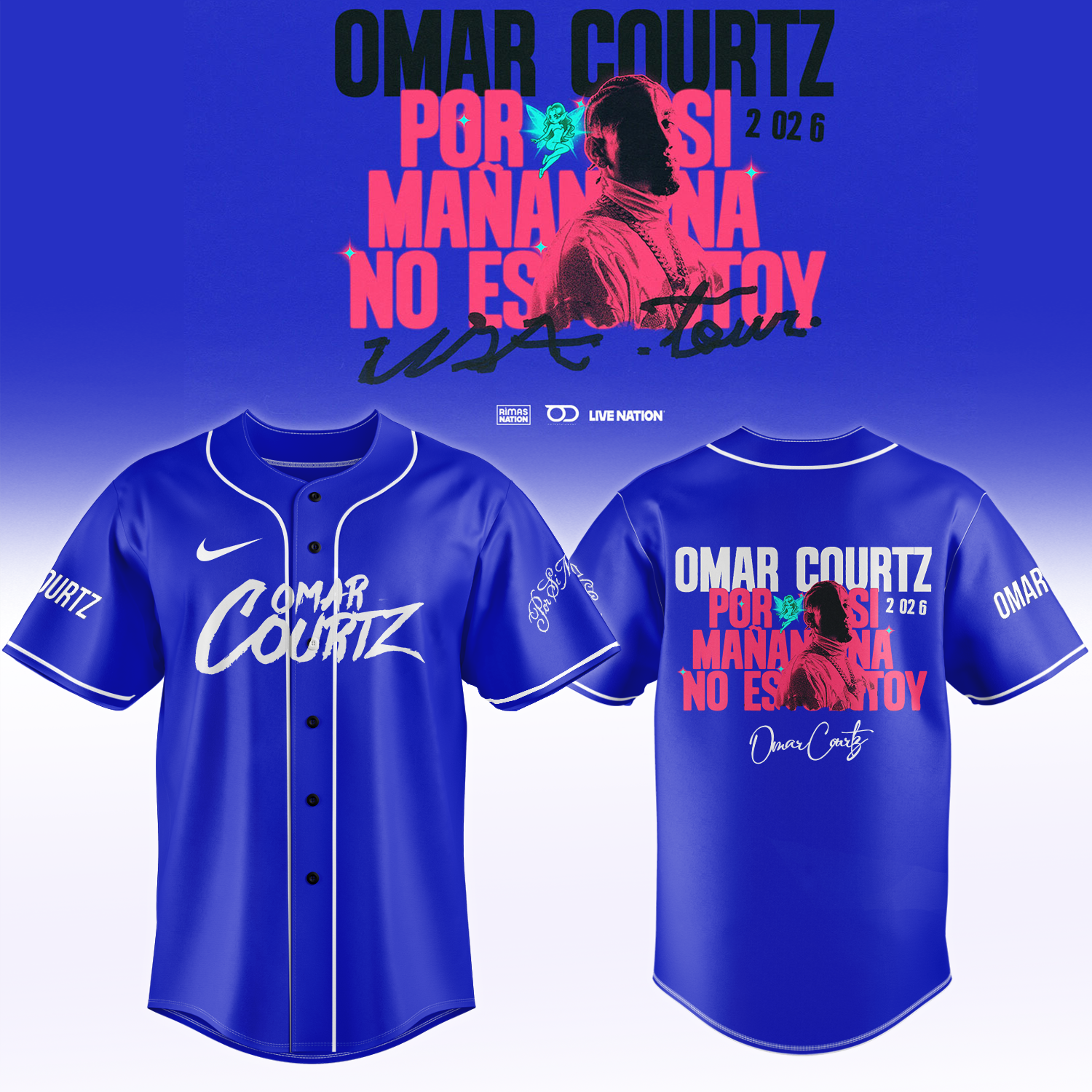 Omar Courtz Por Si MaÃ±ana No Estoy World Tour 2026 Premium Signature Sports Jersey