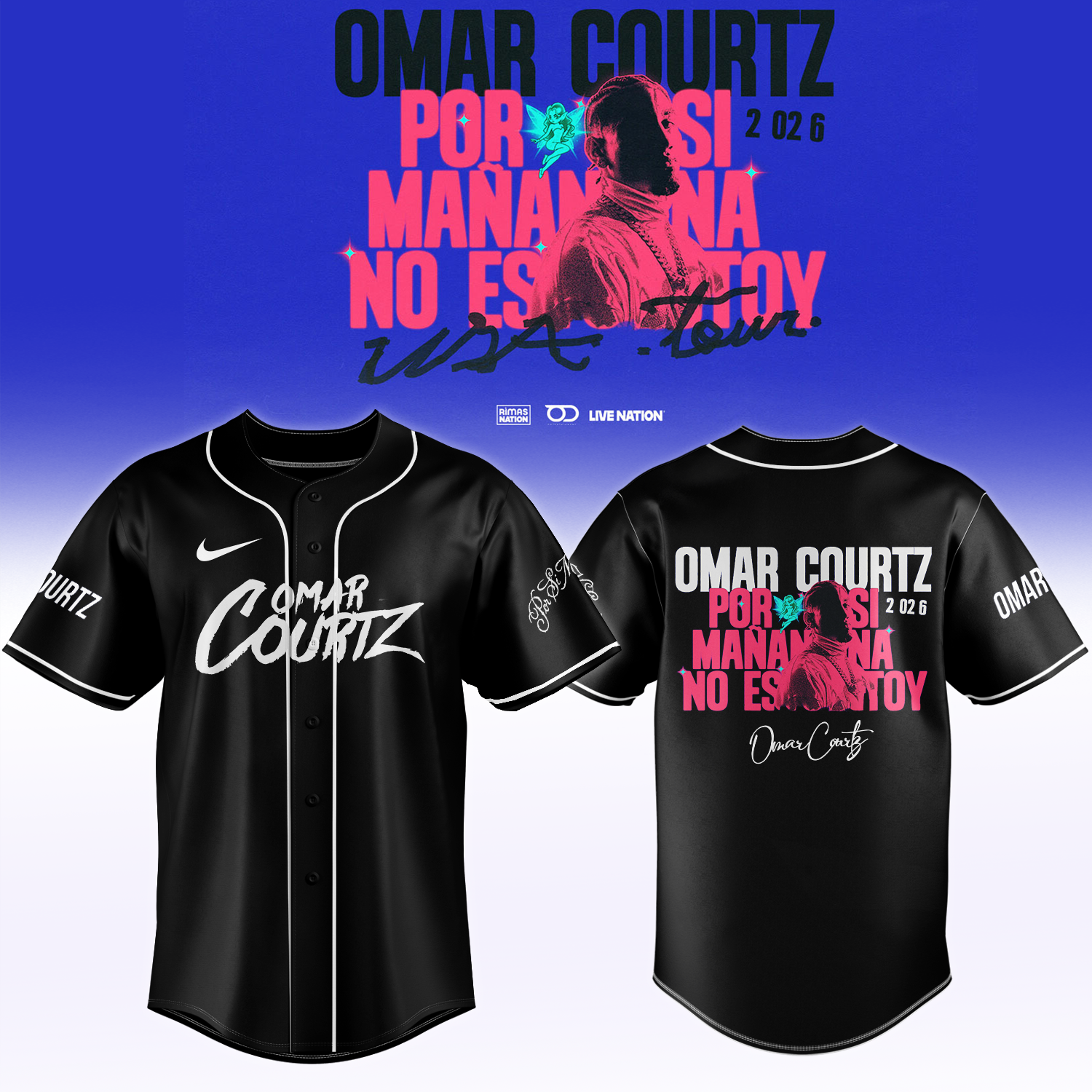 Omar Courtz Por Si MaÃ±ana No Estoy World Tour 2026 Signature Fan Jersey