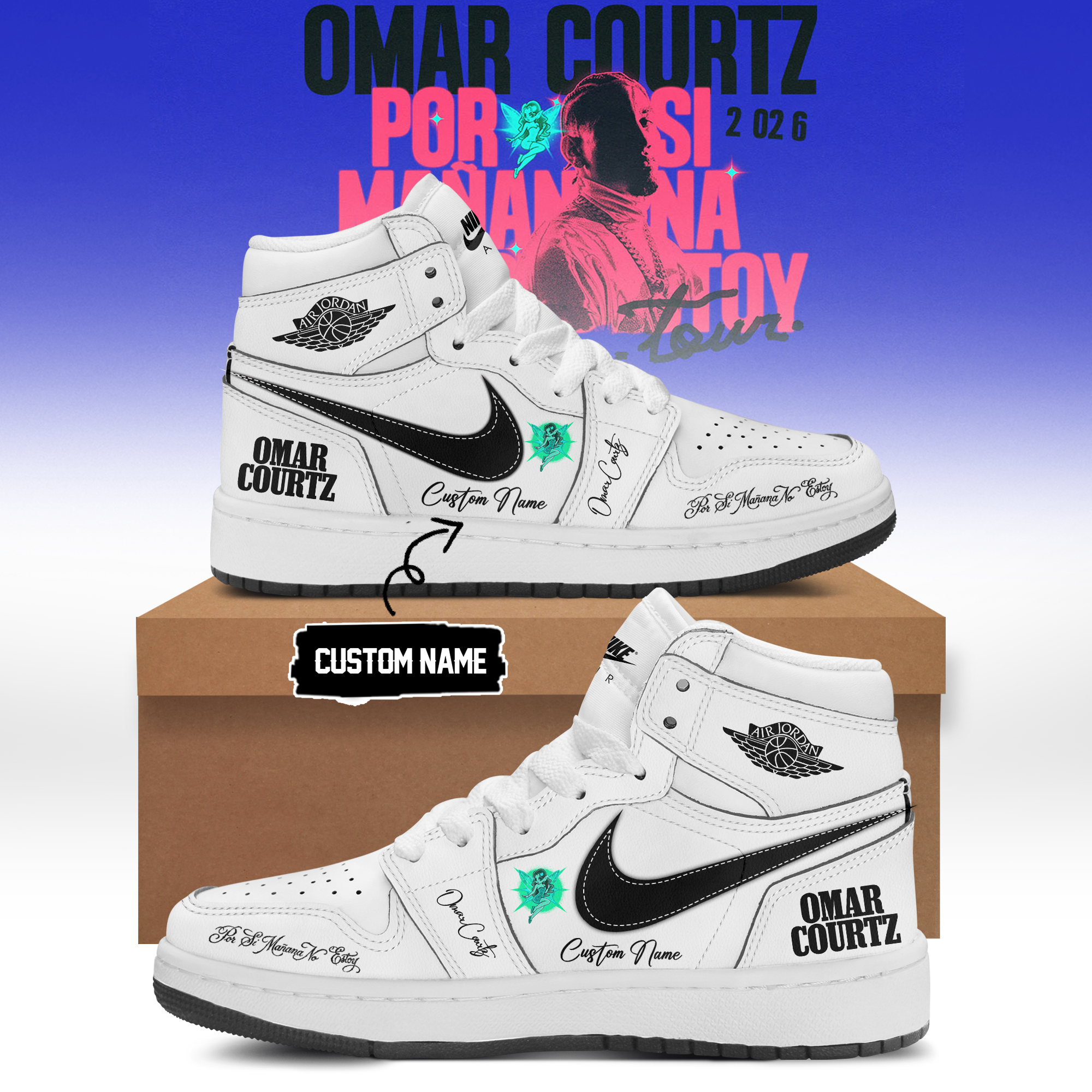 Omar Courtz Por Si MaÃ±ana No Estoy World Tour 2026 Signature Premium Sneakers