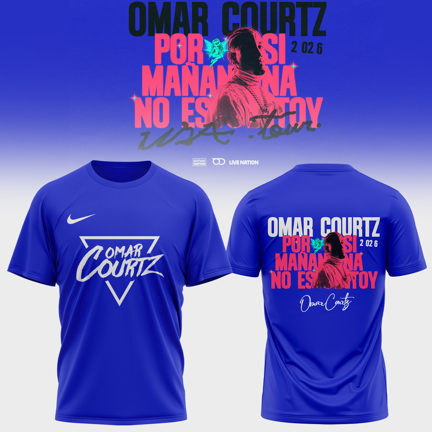 Omar Courtz Por Si MaÃ±ana No Estoy World Tour 2026 Signature Tour Graphic Tee