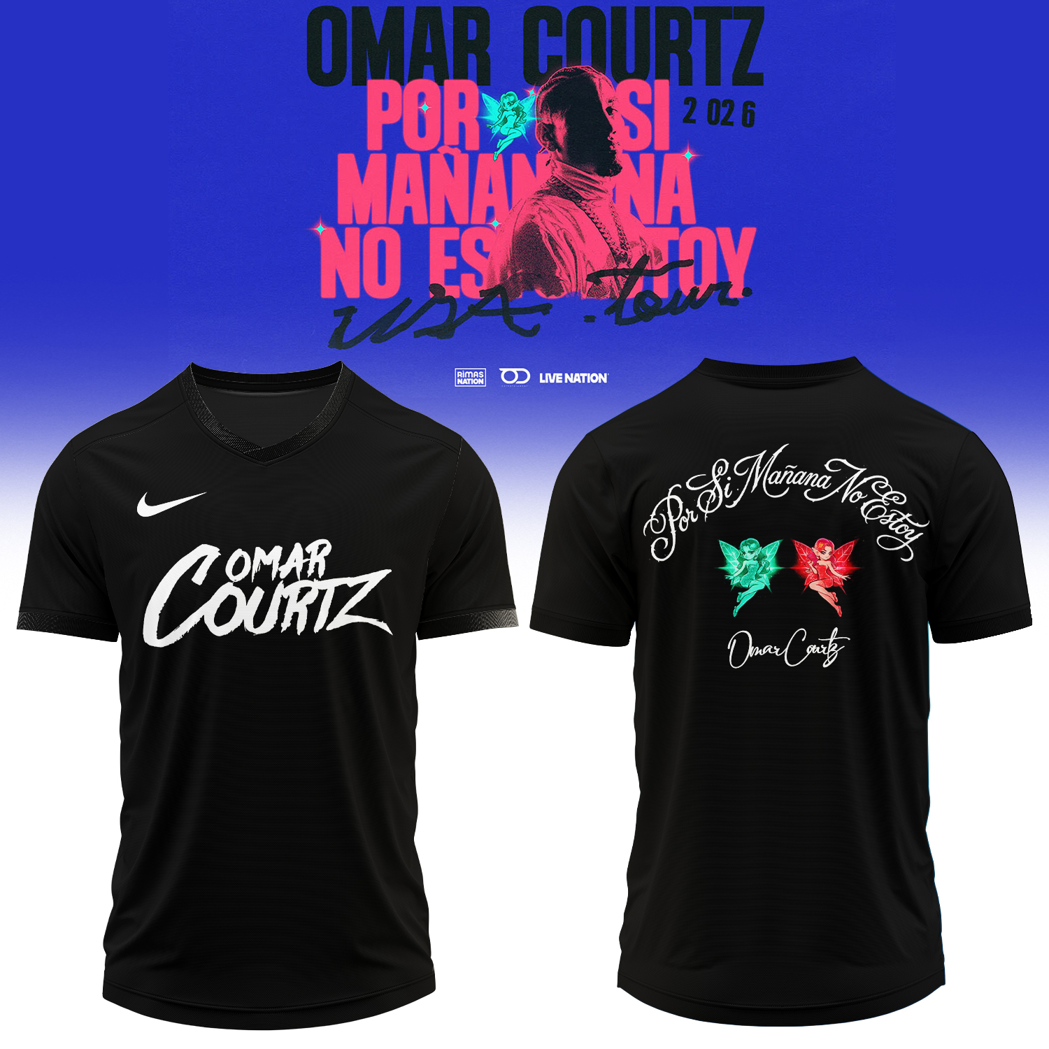Omar Courtz Por Si MaÃ±ana No Estoy World Tour 2026 Signed Premium Baseball Jersey