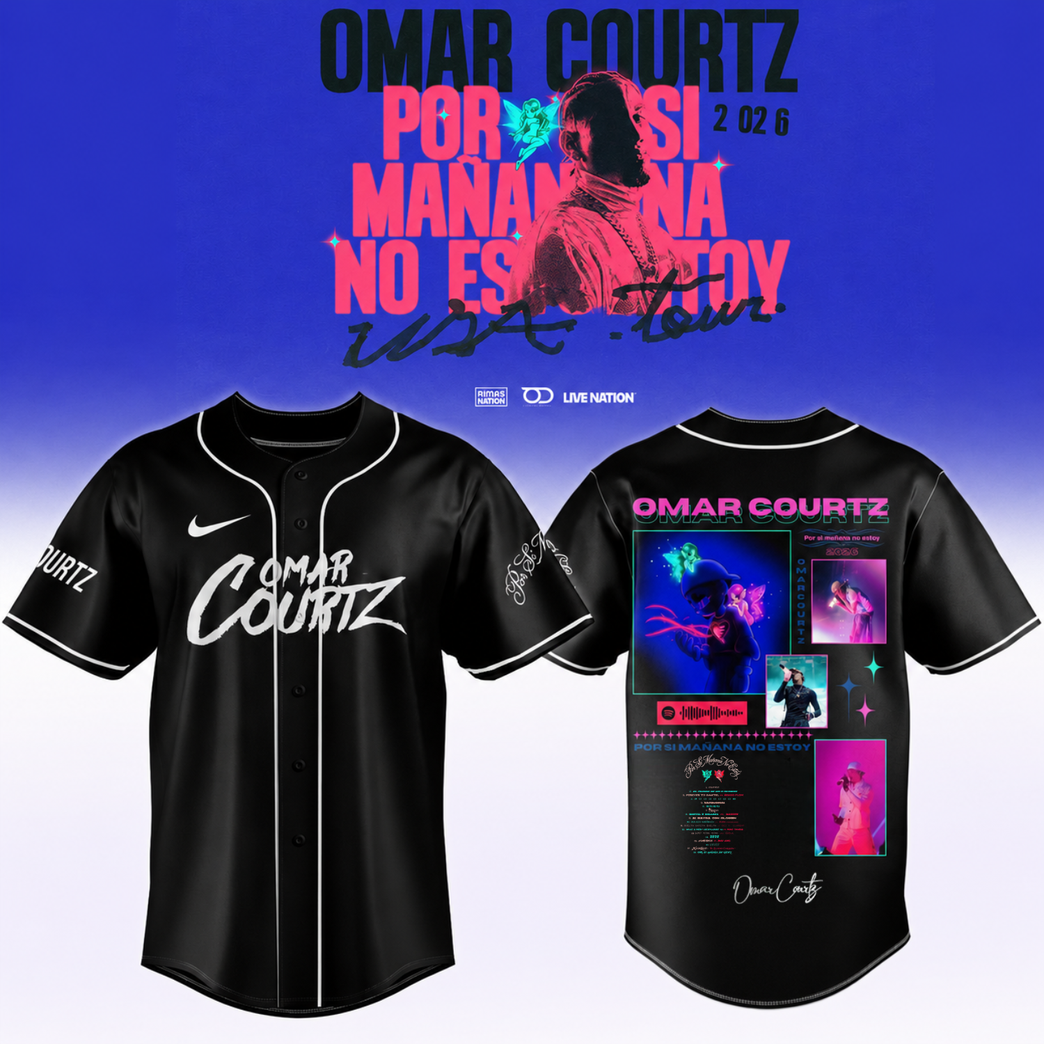 Omar Courtz Por Si Manana No Estoy World Tour 2026 Fan Jersey