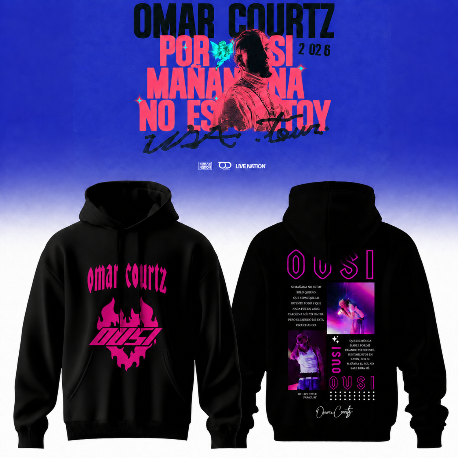 Omar Courtz Por Si Manana No Estoy World Tour 2026 Signed Hoodie