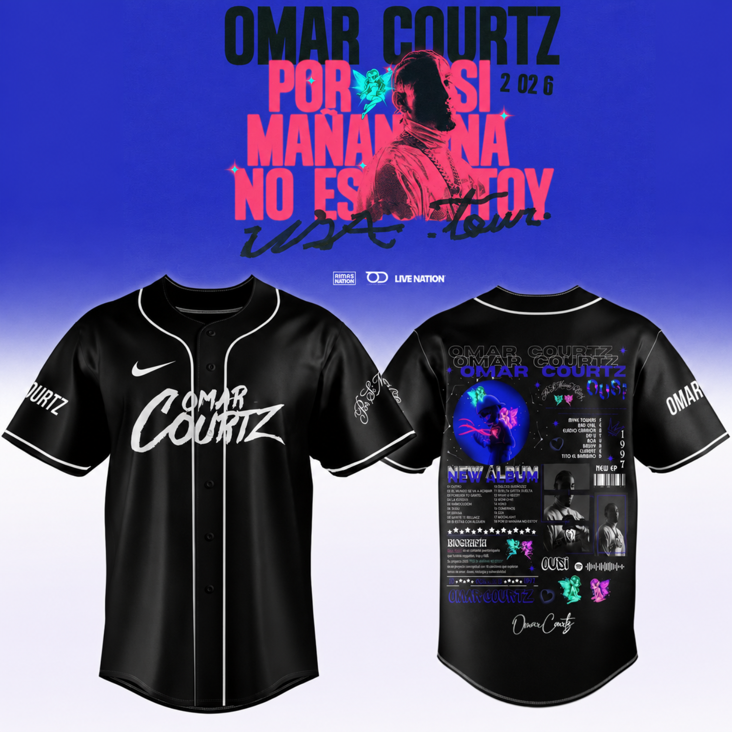 Omar Courtz Por Si Manana No Estoy World Tour 2026 Signed Jersey