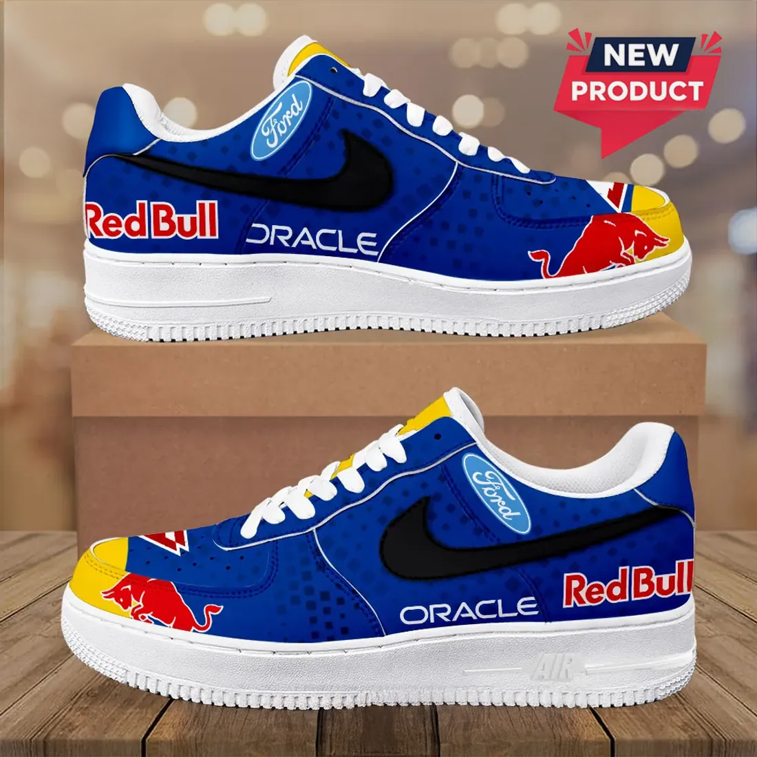 Oracle Red Bull Racing Ford Blue F1 Air Force 1 Sneakers
