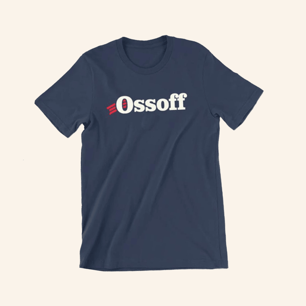 Ossoff For Senate Merch Shop Classic Logo Navy TShirt Presents For Dad