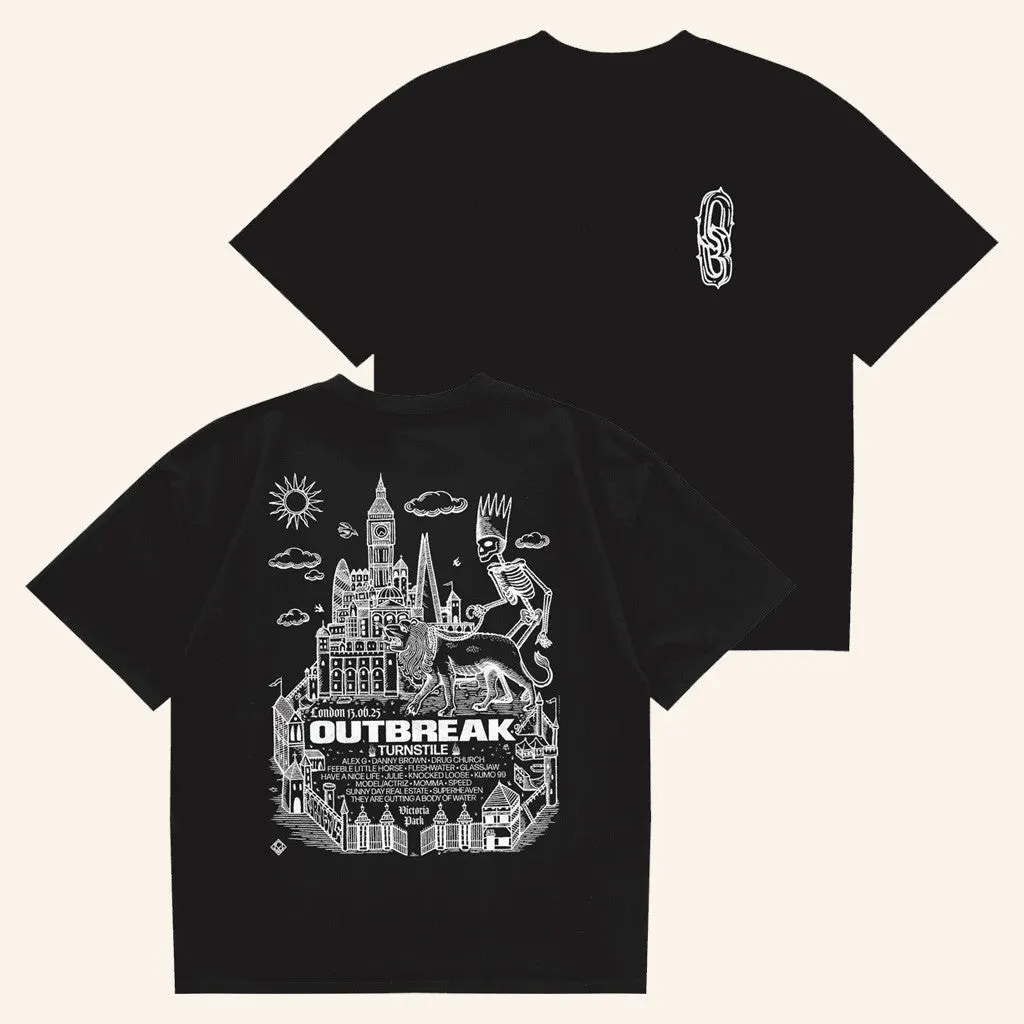 Outbreak Merch Outbreak 25 London Black TShirt Gifts For Dad