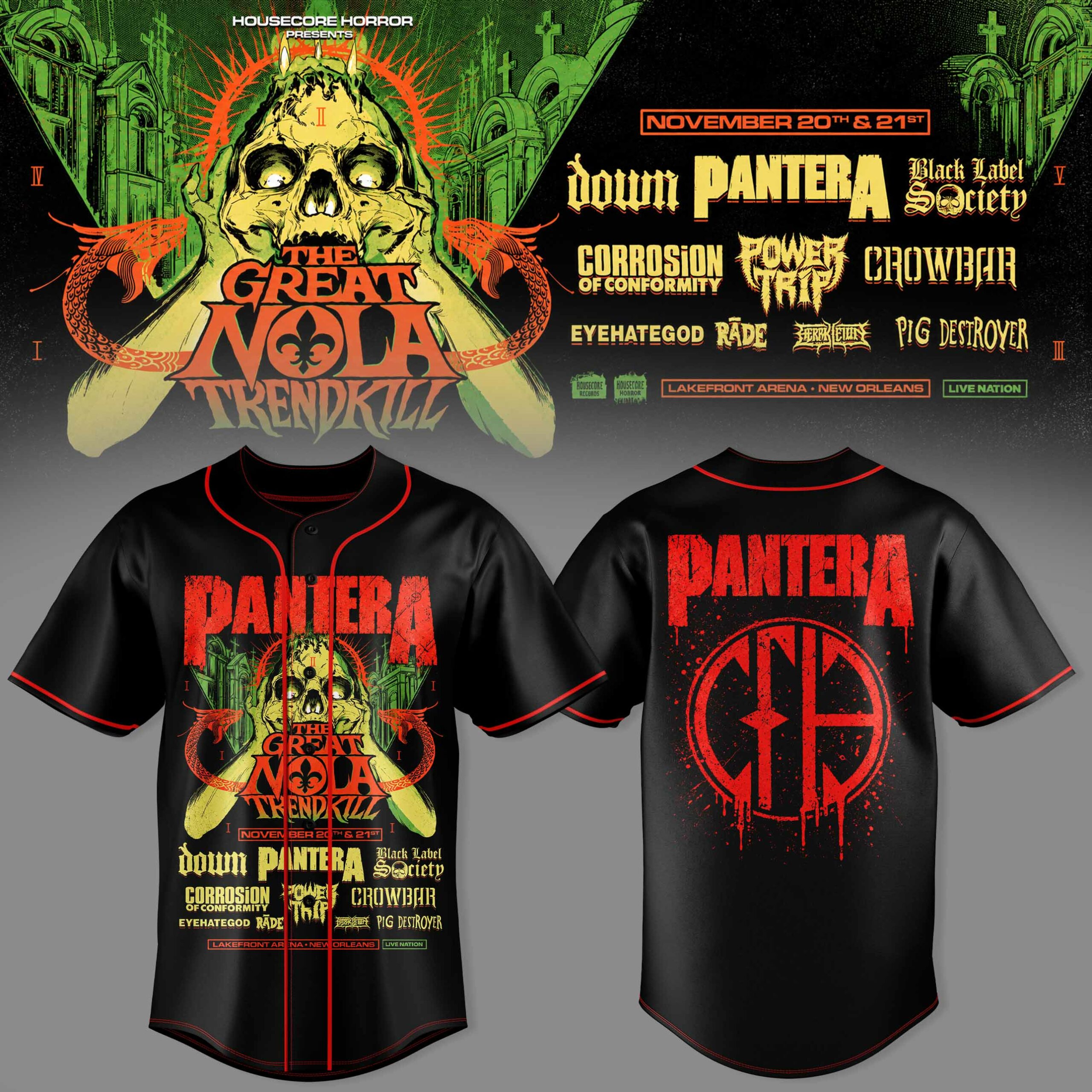 PANTERA THE GREAT NOLA TRENDRKILL JERSEY Fanwear Collection 1 - Unicasport PANTERA THE GREAT NOLA TRENDRKILL JERSEY Fanwear Collection