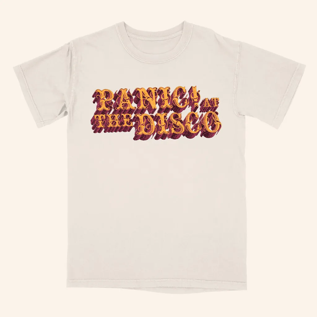 Panic At The Disco Merch Ivory Logo TShirt Christmas Gift Ideas For Dad
