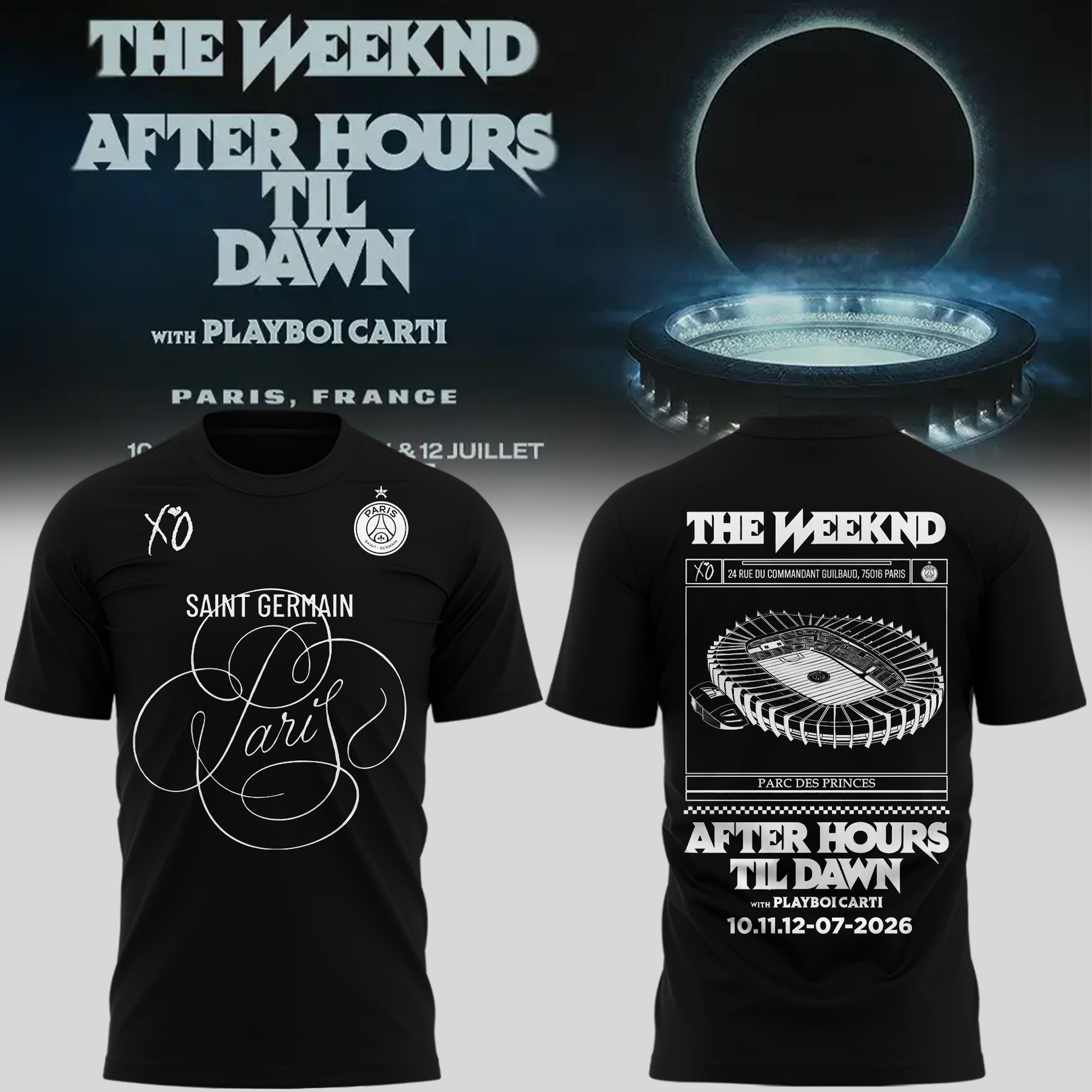 Paris Saint Germain FC x The Weeknd Black Limited Edition Graphic T Shirt 2026