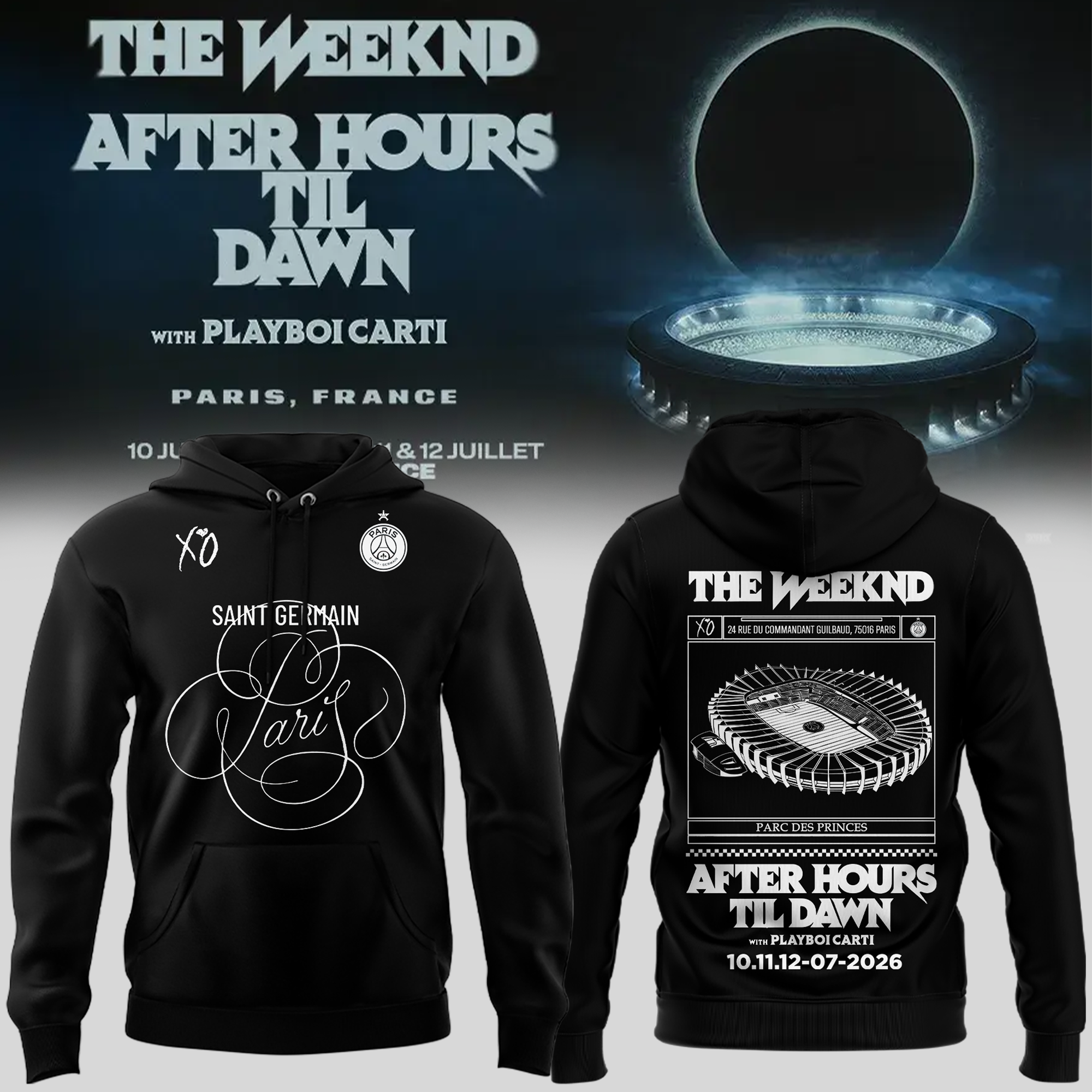 Paris Saint Germain FC x The Weeknd Black Limited Edition Hoodie 2026