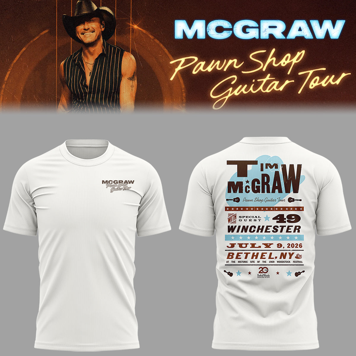 Pawn Shop Guitar Tour 2026 At Bethel NY Exclusive Tour Merchandise T Shirt