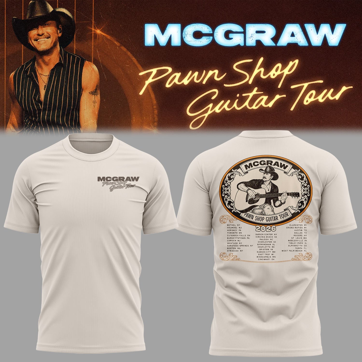 Pawn Shop Guitar Tour 2026 Bethel New York Limited Edition Graphic T Shirt