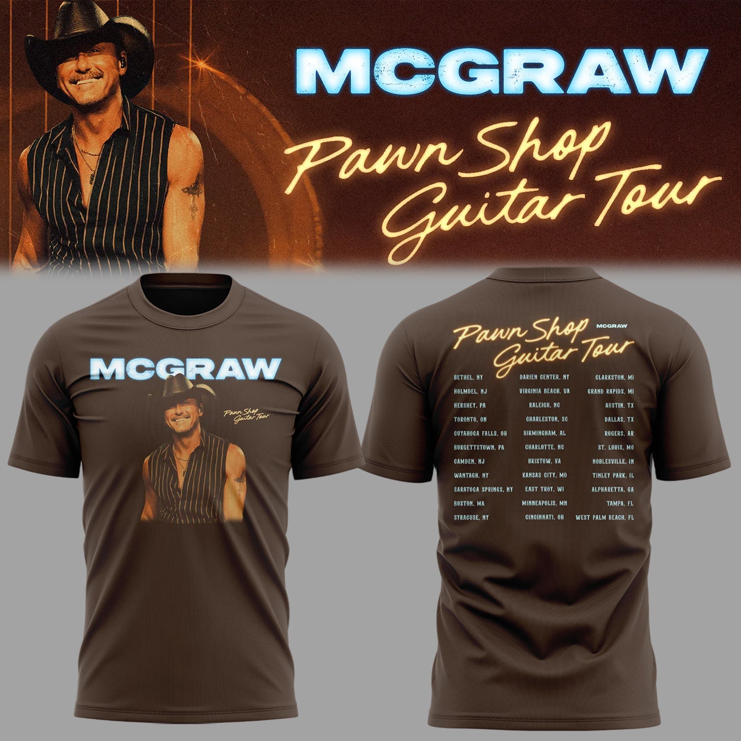 Pawn Shop Guitar Tour 2026 Bethel New York Premium Concert Graphic Tee