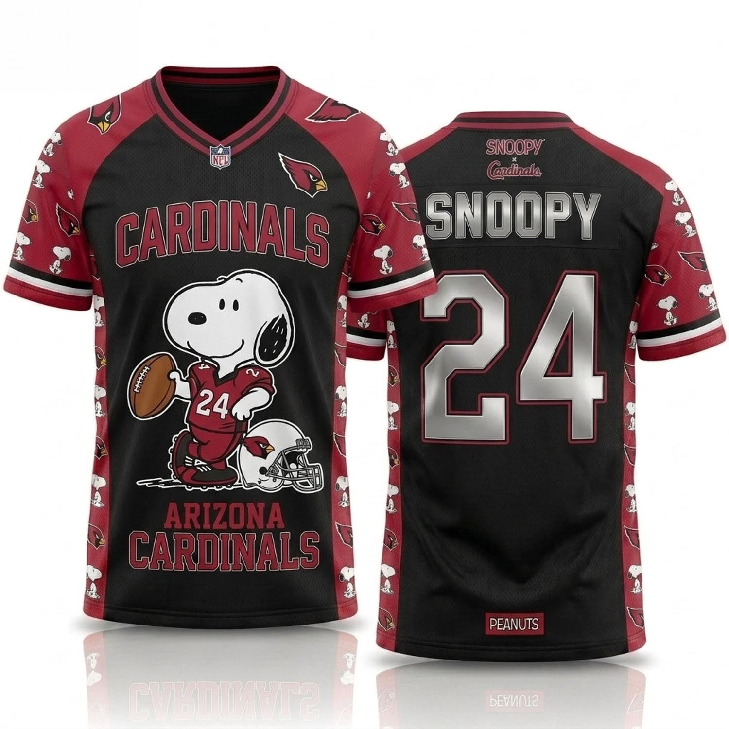 Peanuts x Arizona Cardinals Snoopy Jersey NFL Collection Graphic Football Fan Apparel 2 - Unicasport Peanuts x Arizona Cardinals Snoopy Jersey NFL Collection Graphic Football Fan Apparel