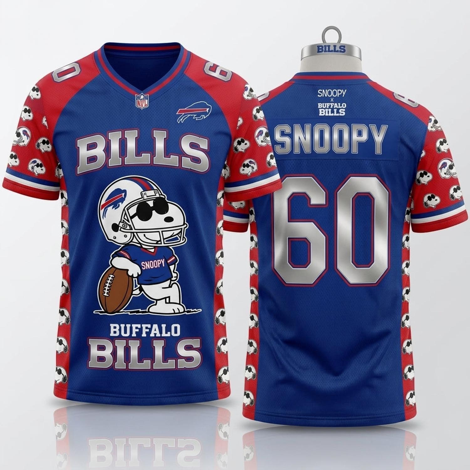 Peanuts x Buffalo Bills Snoopy Jersey NFL Collection Graphic Football Fan Apparel 1 - Unicasport Peanuts x Buffalo Bills Snoopy Jersey NFL Collection Graphic Football Fan Apparel