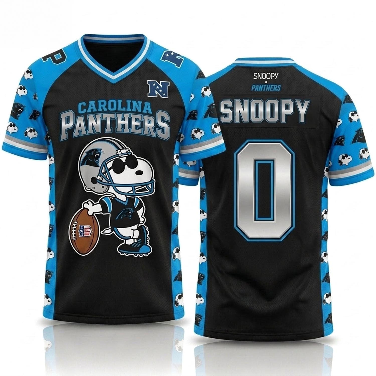 Peanuts x Carolina Panthers Snoopy Jersey NFL Collection Graphic Football Fan Apparel 1 - Unicasport Peanuts x Carolina Panthers Snoopy Jersey NFL Collection Graphic Football Fan Apparel