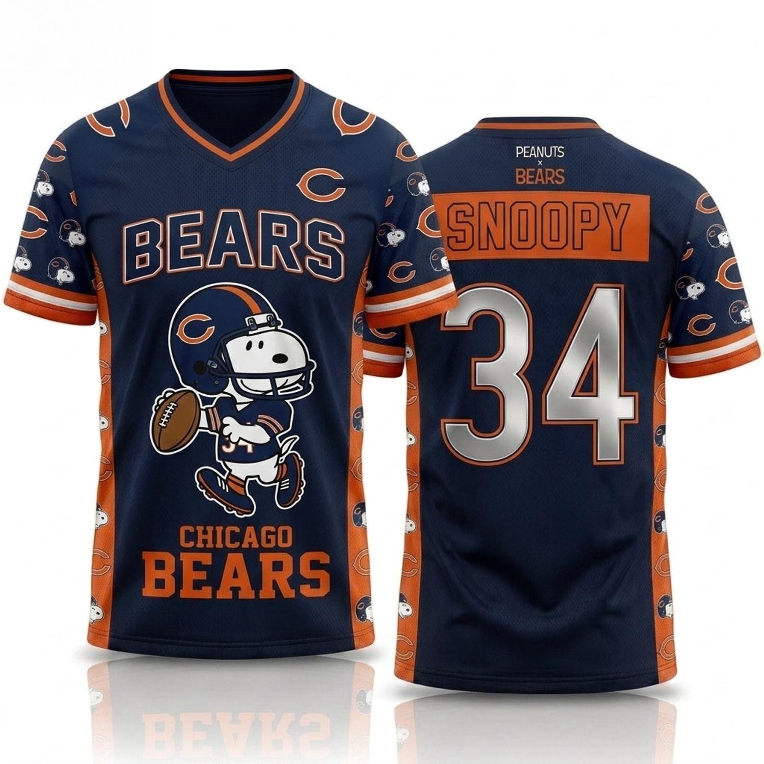 Peanuts x Chicago Bears Snoopy Jersey NFL Collection Graphic Football Fan Apparel 1 - Unicasport Peanuts x Chicago Bears Snoopy Jersey NFL Collection Graphic Football Fan Apparel