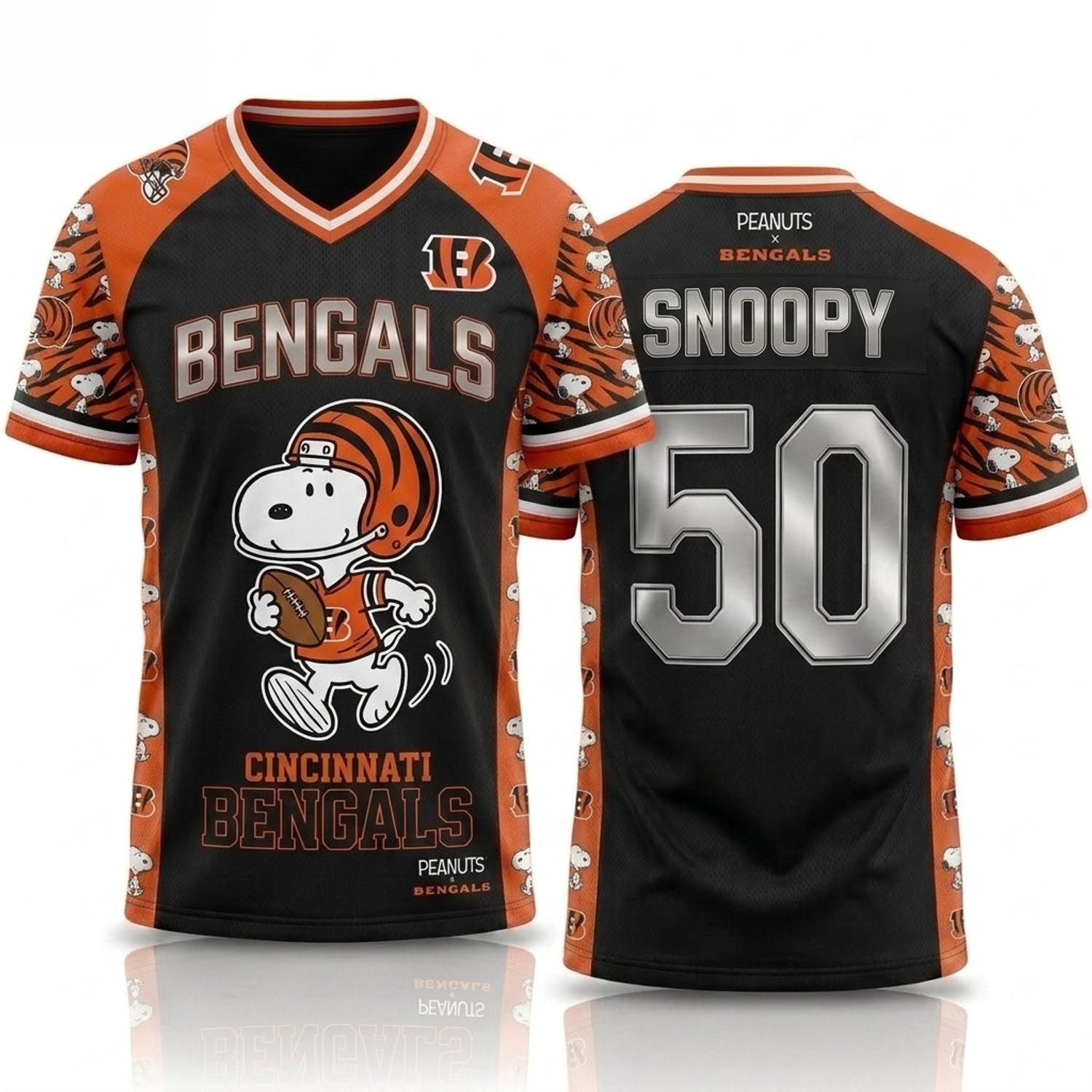 Peanuts x Cincinnati Bengals Snoopy Jersey NFL Collection Graphic Football Fan Apparel 1 - Unicasport Peanuts x Cincinnati Bengals Snoopy Jersey NFL Collection Graphic Football Fan Apparel